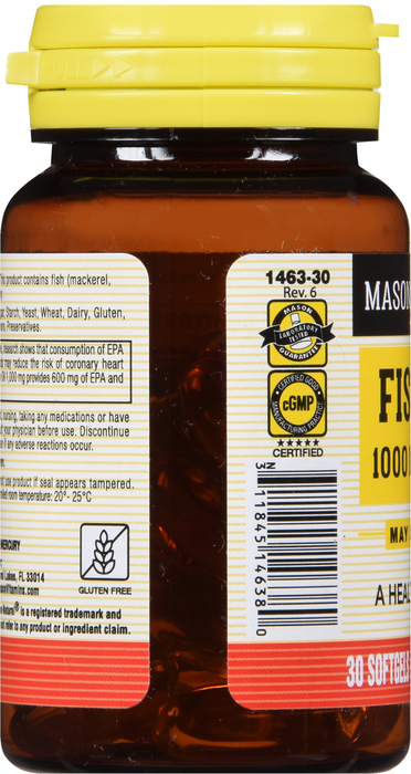 Mason Natural Fish Oil 1000mg Softgels 30ct