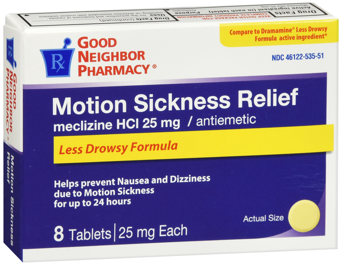 Good Neighbor Pharmacy Motion Sickness Relief Tablets 25mg 8ct