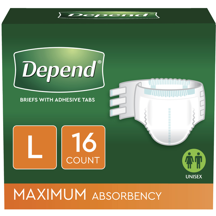 Depend Adult Incontinence Heavy Absorbency L/XL Briefs 16ct