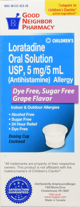 Good Neighbor Pharmacy Loratadine Oral Dye Free Sugar Free Grape Liquid 4oz