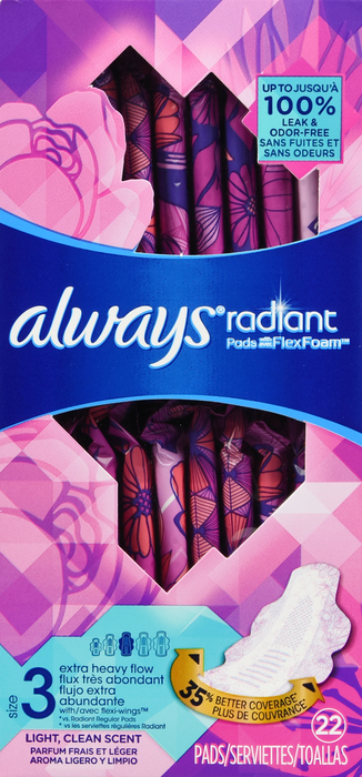 Always Radiant Extra Heavy Size 3 Pads 3x22ct