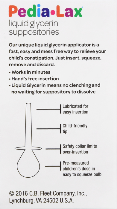 Fleet Children's Pedia-Lax Liquid Glycerin Laxative Suppositories 6ct