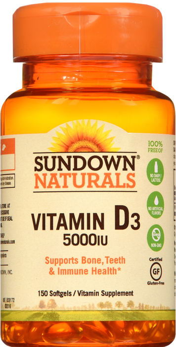 Sundown Vitamin D-3 5000IU Softgel 150ct