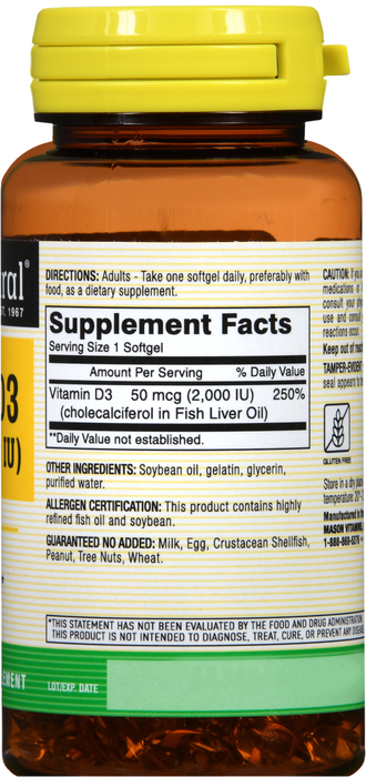 VIT D 2000IU SOFTGELS 120CT MASON