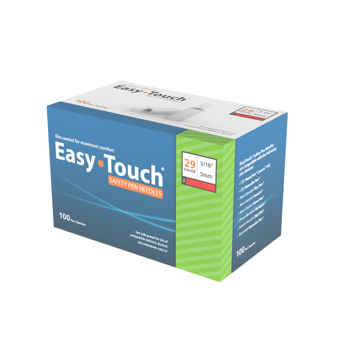 Easy Touch Safety Pen Needles 29Gx5mm 100ct