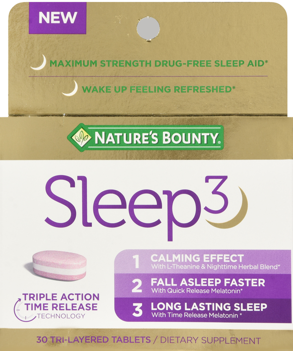 SLEEP3 TRI LAYER TAB 30CT NAT BOUNTY