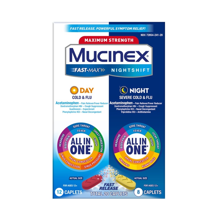 Mucinex Fast-Max Nightshift Day/Night Cold & Flu Caplets 20ct