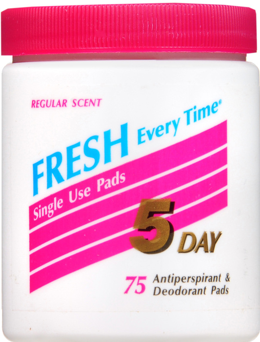 5 DAY ANTIPERSPIRANT AND DEODORANT PAD REGULAR SCENT 75 CT