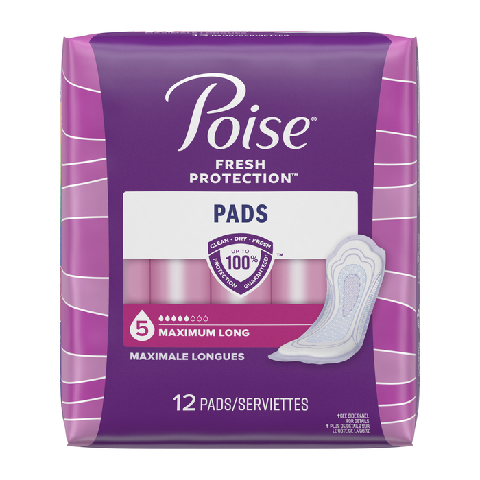 Poise Maximum Long Pads 4x12ct