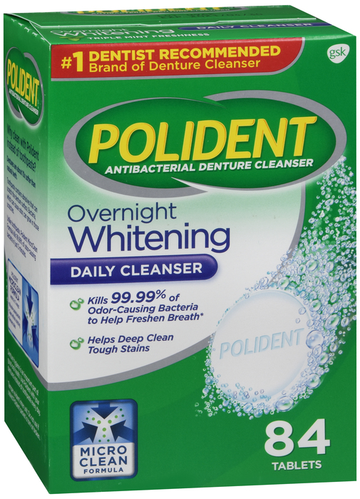 Polident Overnight Tablets Mint 84ct