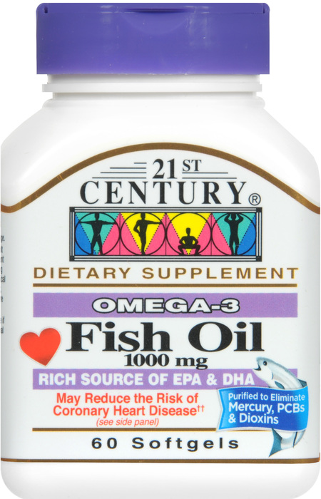 21st Century Fish Oil 1000mg Omega-3 Softgels 60ct