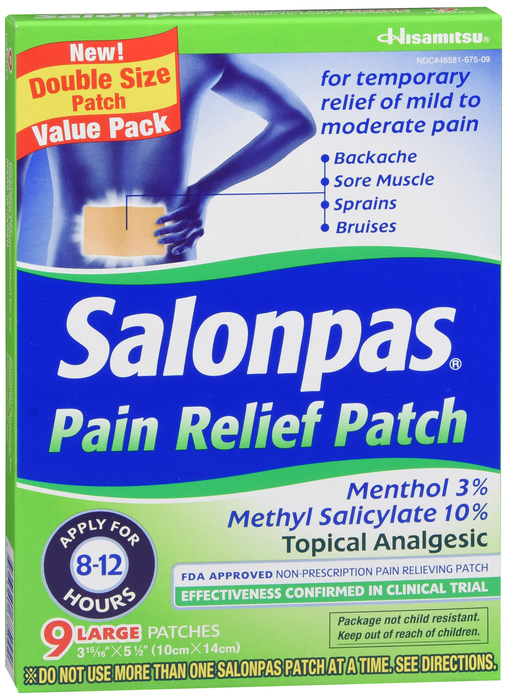 Salonpas Pain Relief Patch Large 9ct