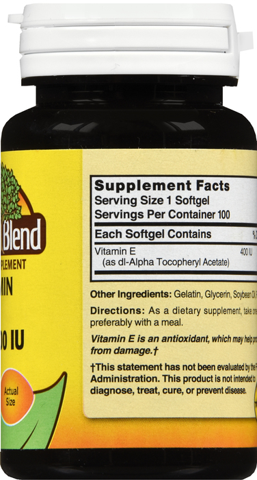 NATURES BLEND VITAMIN E 400IU SOFTGEL 100CT