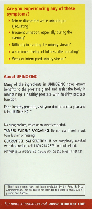 Urinozinc Prostate Health Complex Capsules 60ct