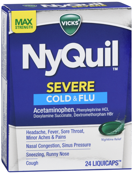 NyQuil Severe Cold & Flu Liquid Capsules 24ct