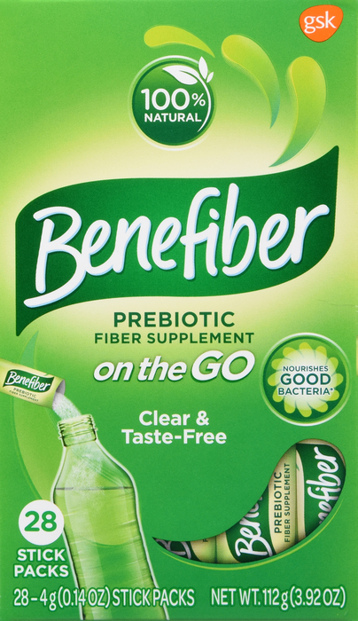 Benefiber Fiber Supplement On the Go Unflavored Stick Packs 28ct