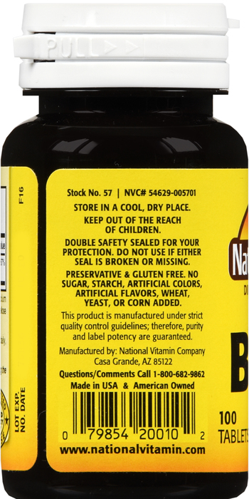 Nature's Blend Vitamin B1 100mg Tablets 100ct