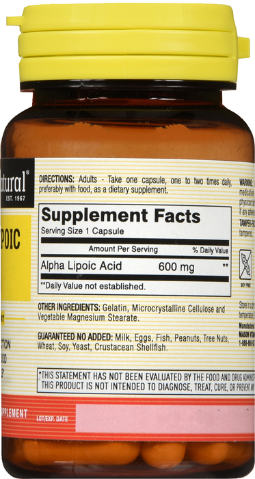 ALPHA LIPOIC ACID 600MG CAPS 30CT MASON