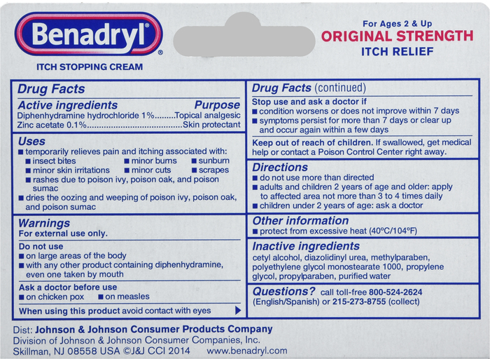 Benadryl Original Strength Itch Stopping Cream 1oz