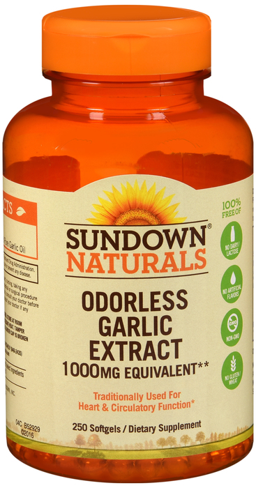 GARLIC ODRLES 1000MG SOFTGL 250CT SUNDWN