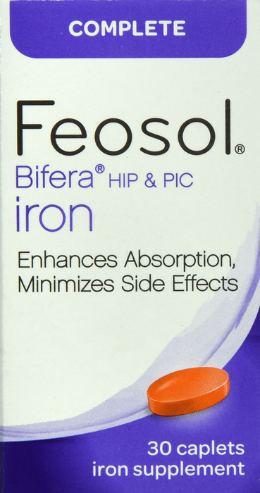 Feosol Bifera HIP & PIC Complete Iron Supplement Caplets 30ct