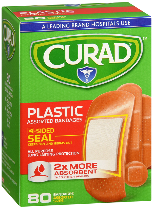 CURAD BANDAGE PLASTIC ASSORTED 80 CT