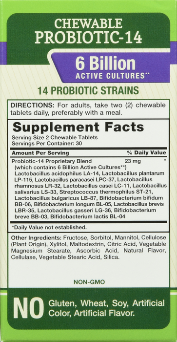 PROBIOTIC 6 BILLION CHW 60CT NAT TRUTH