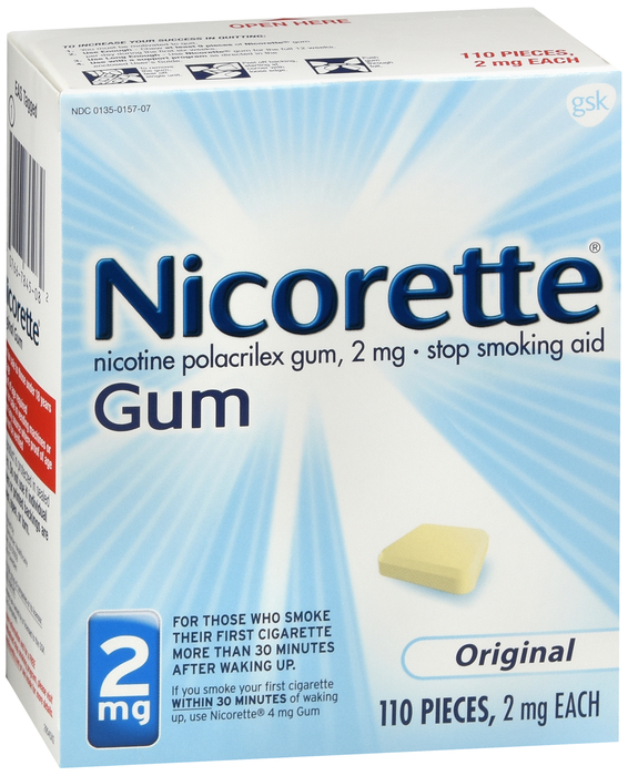 Nicorette Stop Smoking Aid 2mg Original Nicotine Gum 110ct