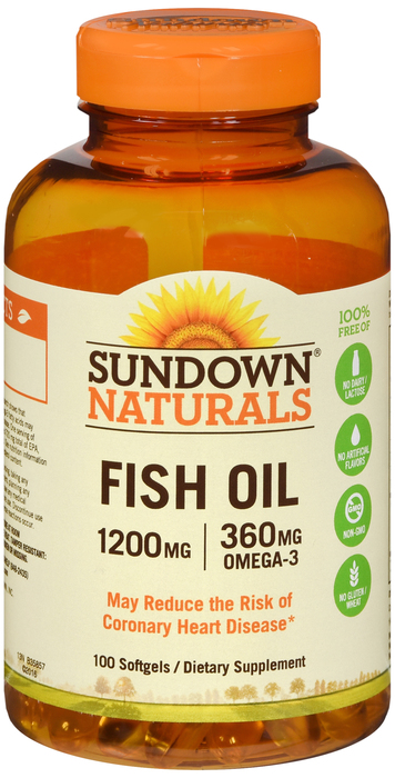 Sundown Fish Oil 1200mg Softgels 100ct