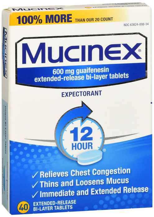 Mucinex Expectorant 600mg 12HR Tablets 40ct