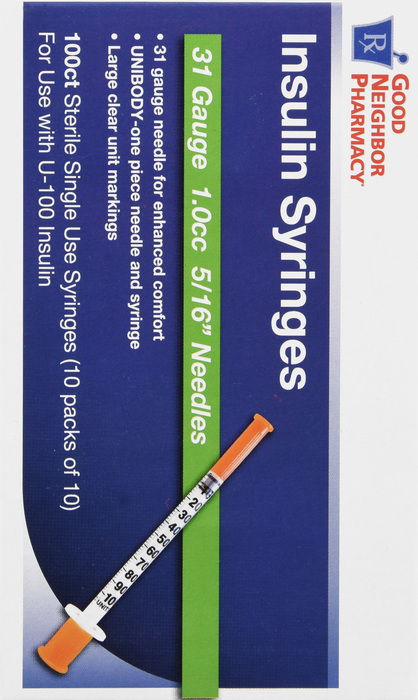 Good Neighbor Pharmacy Insulin Syringes 31g 1c 100ct