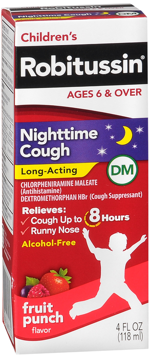 Children's Robitussin DM Nighttime Cough Fruit Punch Liquid 4oz