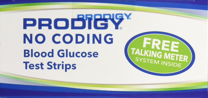 Prodigy Test Strips with Free Meter Retail Pack 100ct