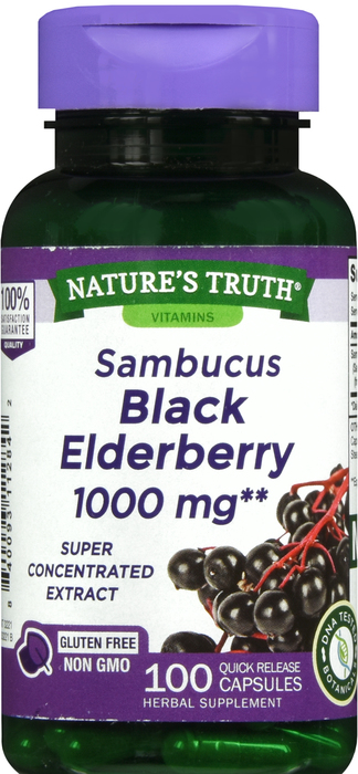 SAMBUCUS BLK ELDRBRY CAP 1000MG 100CT NT