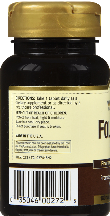 FOLIC ACID 400MCG TABLET 180CT WINDML