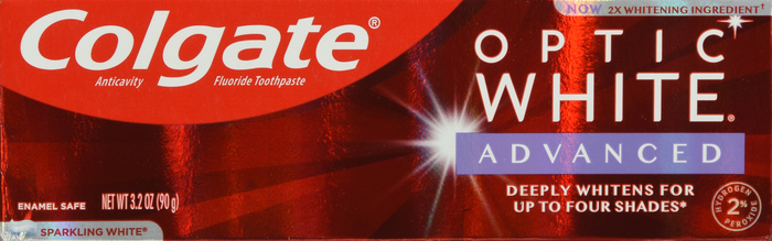 Colgate Optic White Advanced Teeth Whitening Toothpaste, Sparkling White 3.2oz