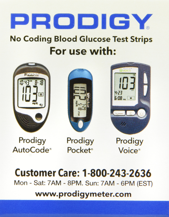 Prodigy No Code Test Strips Retail 50ct