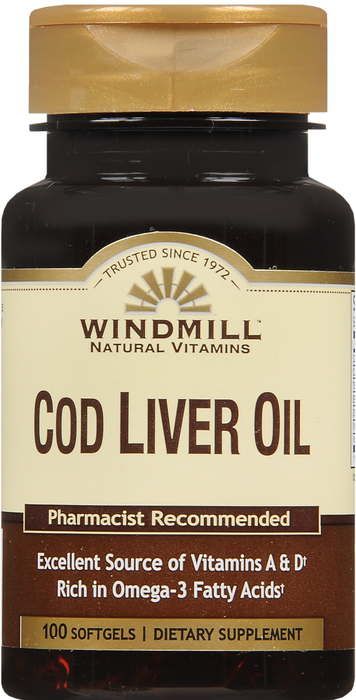 COD LIVER OIL NATURL SFGL 100CT WINDMILL