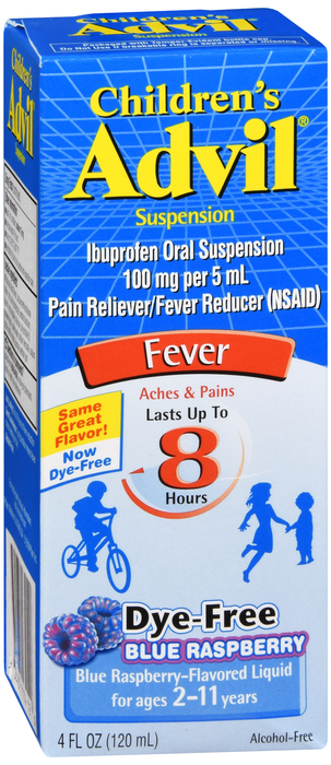 Advil Children's Ibuprofen 100mg Blue Raspberry Oral Suspension 4oz