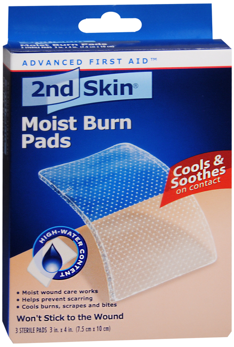 2ND SKIN MOIST BURN PADS LARGE 3" X 4" 3CT