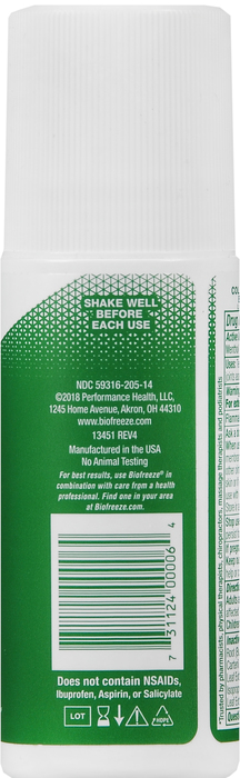 Biofreeze Cool The Pain Roll-On Fast Acting Menthol Pain Relief 2.5oz