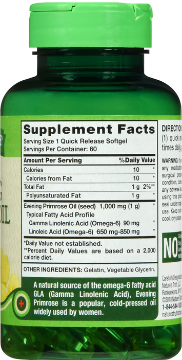 EVENING PRIMROSE 100MG SGC 60CT NAT TRU