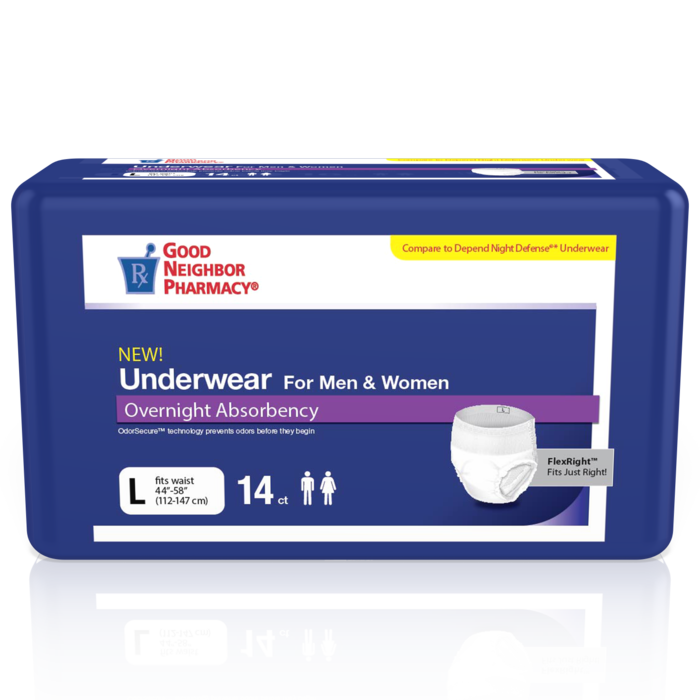 Good Neighbor Pharmacy Underwear Unisex Overnight Large 14ct