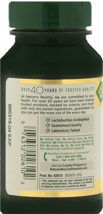 Nature's Bounty Acidophilus Probiotic Tablets 120ct