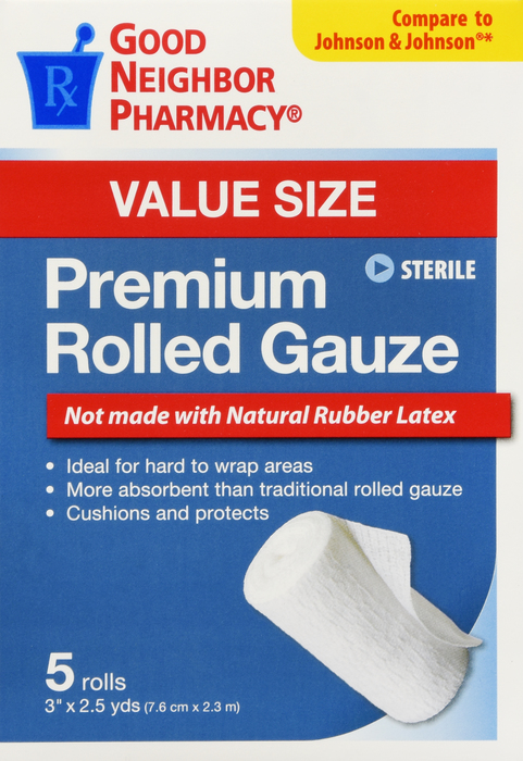 Good Neighbor Pharmacy Premium Rolled Gauze Value Size 5 rolls