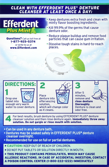 Efferdent Plus Mint Tablets 90ct