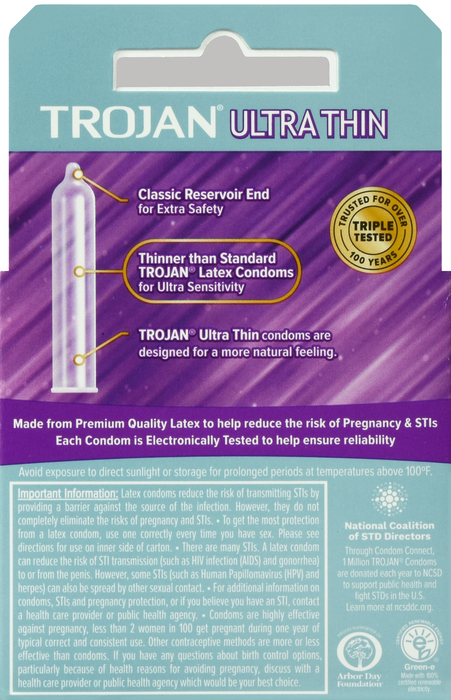 Trojan Ultra Thin Condoms 3ct