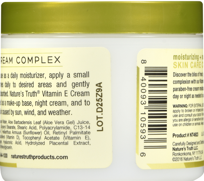 VIT E COMPLEX MOIST CREAM 4 OZ NAT TRUTH