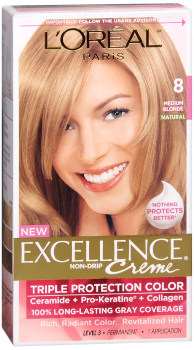 L'Oreal Paris Excellence Creme Medium Blonde Permanent Hair Color 1ct