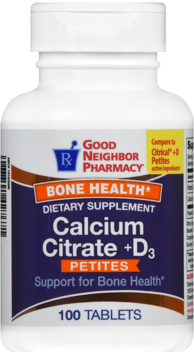 Good Neighbor Pharmacy Calcium Citrate +D3 Petites Tablets 100ct